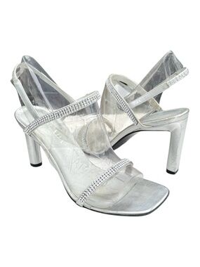 ESCADA Silver Sandals Embellishment Crystal